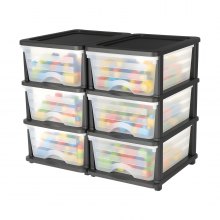 VEVOR 2 Pack Plastic Storage Drawers Storage Dresser Organizer Bins 6 Drawers