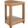 VEVOR Corner Shower Bench, 18.5" Height 17.75" Radius, Faux Wood Grain Polystyrene, 350 LBS with Storage Shelf, Water Resistant, Shower Stool for Inside & Outside Shower, for Bathroom, Living Room