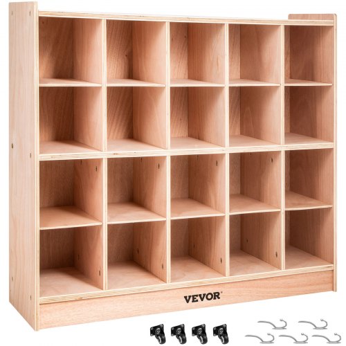 VEVOR Cubby Wooden Storage Unit 20 Cubby Storage Unit Classroom 30 Inch High Plywood Wooden Cubbies for Classroom