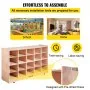 VEVOR Cubby Mobile Tray Storage Cabinet, 20-Compartment Cubby Storage Shelf, Cubby Storage Cabinet 4 x 5, Classroom Cubbies, Classroom Furniture for Home, Daycare and Preschool, Natural