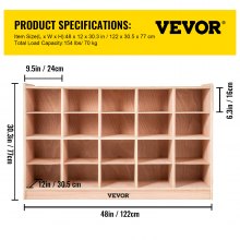 VEVOR Cubby Tray Storage Cabinet 20 Section Cubby Storage Shelf 4x5 Home Daycare