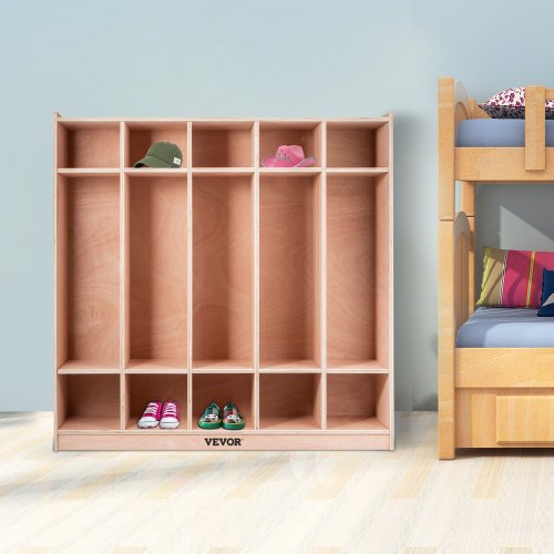 VEVOR Coat Locker, 5-Section Daycare Cubby Coat Rack 48×13×48 inch