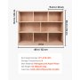 VEVOR Cubby Mobile Tray Storage Cabinet, 8-Compartment Cubby Storage Shelf, Cubby Storage Cabinet 3-shelf, Classroom Cubbies, Classroom Furniture for Home, Daycare and Preschool, Natural