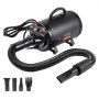 VEVOR Dog Dryer, 2000W/2.7HP Dog Blow Dryer, Pet Grooming Dryer with Adjustable Speed and Temperature Control, Pet Hair Dryer with 4 Nozzles and Extendable Hose, Black
