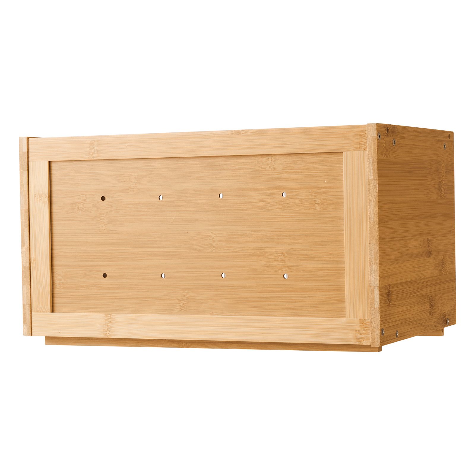 VEVOR Bread Box for Kitchen Counter, Large Capacity Bamboo Bread Storage Container, Farmhouse Wooden Breadbox Organizer for Homemade Bread, Storage Holder Bin with Acrylic Wavy Door Panel, Natural