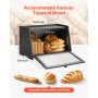 Bread Box for Kitchen Counter Large Capacity Bamboo Storage Container Black