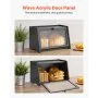 VEVOR Bread Box for Kitchen Counter, Large Capacity Bamboo Bread Storage Container, Farmhouse Wooden Breadbox Organizer for Homemade Bread, Storage Holder Bin with Acrylic Wavy Door Panel, Black