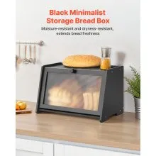 VEVOR Bread Box for Kitchen Counter Large Capacity Bamboo Storage Container
