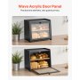 Double Layer Bread Box for Kitchen Counter Bamboo Storage Bread Container Black