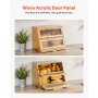 Double Layer Bread Box for Kitchen Counter Bamboo Storage Container Natural