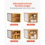 Corner Bread Box for Kitchen Counter Double Layer Bamboo Storage Container