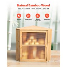 Corner Bread Box for Kitchen Counter Double Layer Bamboo Storage Container