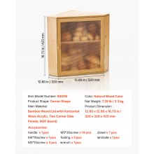 Corner Bread Box for Kitchen Counter Double Layer Bamboo Storage Container