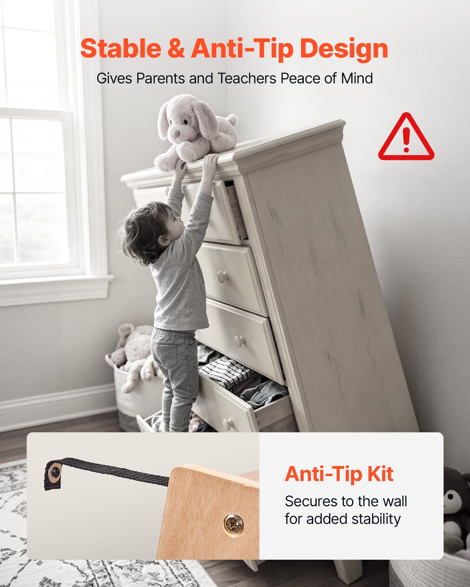VEVOR Coat Locker, 5-Section Daycare Cubby Coat Rack 48x12x48 inch, Classroom Coat Locker and Backpack Hanger, with 5 Hooks and Storage Boxes, for Kindergarten & School, Natural