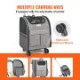 VEVOR Cat Carrier with Wheels, Rolling Pet Carrier with Telescopic Handle and Shoulder Strap, Dog Carrier with Wheels for Pets under 18 lbs, with 1 Folding Bowl, Grey