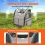 VEVOR Cat Carrier with Wheels, Rolling Pet Carrier with Telescopic Handle and Shoulder Strap, Dog Carrier with Wheels for Pets under 18 lbs, with 1 Folding Bowl, Grey