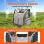 VEVOR Cat Carrier with Wheels, Rolling Pet Carrier with Telescopic Handle and Shoulder Strap, Dog Carrier with Wheels for Pets under 18 lbs, with 1 Folding Bowl, Grey