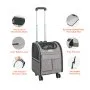 VEVOR Cat Carrier with Wheels, Rolling Pet Carrier with Telescopic Handle and Shoulder Strap, Dog Carrier with Wheels for Pets under 18 lbs, with 1 Folding Bowl, Grey