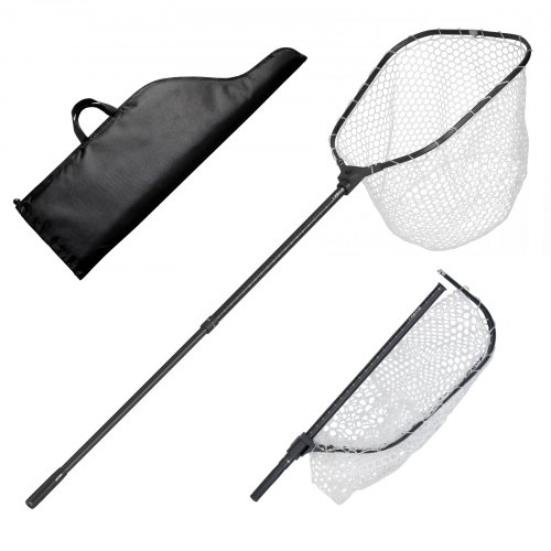 VEVOR Fishing Net, Foldable Landing Nets with Telescopic Handle and Built in Length Scale, Lightweight and VEVOR Fishing Net, Foldable Landing Nets with Telescopic Handle and Built in Length Scale, Lightweight and
