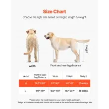 VEVOR Dog Wheelchair for Back Legs, Lightweight 2 Wheels Pet Wheelchair, Height, Width & Length Adjustable, Dog Cart with Shock-Absorbing Wheels, for Injured, Disabled Dogs 35-48 lbs, Medium