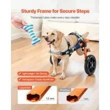 VEVOR Dog Wheelchair for Back Legs, Lightweight 2 Wheels Pet Wheelchair, Height, Width & Length Adjustable, Dog Cart with Shock-Absorbing Wheels, for Injured, Disabled Dogs 35-48 lbs, Medium