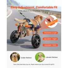 VEVOR Dog Wheelchair for Back Legs, Lightweight 2 Wheels Pet Wheelchair, Height, Width & Length Adjustable, Dog Cart with Shock-Absorbing Wheels, for Injured, Disabled Dogs 35-48 lbs, Medium