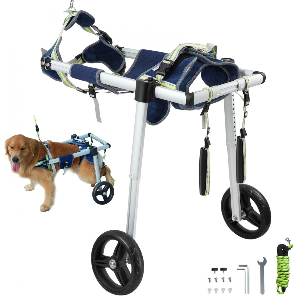 VEVOR Silla de ruedas para perros de 2 ruedas para patas traseras, silla de ruedas para mascotas, ligera y ajustable, ayuda en la curación, carrito para perros/silla de ruedas para heridos, discapacitados, parálisis, mascotas débiles con extremidades traseras (L)