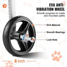 VEVOR 2 Wheels Dog Wheelchair for Back Legs, Pet Wheelchair Lightweight & Adjustable Assisting in Healing,  Dog Cart/Wheelchair for Injured, Disabled, Paralysis, Hind Limb Weak Pet(L)