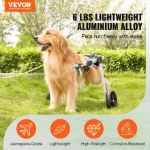 VEVOR 2 Wheels Dog Wheelchair for Back Legs, Pet Wheelchair Lightweight & Adjustable Assisting in Healing,  Dog Cart/Wheelchair for Injured, Disabled, Paralysis, Hind Limb Weak Pet(L)