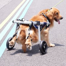 Fauteuil roulant pour chien à 2 roues VEVOR pour pattes arrière, fauteuil roulant pour animaux de compagnie léger et réglable aidant à la guérison, chariot/fauteuil roulant pour chien blessé, handicapé, paralysé, animal de compagnie faible aux membres postérieurs (L)