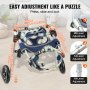VEVOR 2 Wheels Dog Wheelchair for Back Legs, Pet Wheelchair Lightweight & Adjustable Assisting in Healing,  Dog Cart/Wheelchair for Injured, Disabled, Paralysis, Hind Limb Weak Pet(XS)