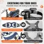 VEVOR 2 Wheels Dog Wheelchair for Back Legs, Pet Wheelchair Lightweight & Adjustable Assisting in Healing,  Dog Cart/Wheelchair for Injured, Disabled, Paralysis, Hind Limb Weak Pet(S)