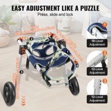 VEVOR 2 Wheels Dog Wheelchair for Back Legs, Pet Wheelchair Lightweight & Adjustable Assisting in Healing,  Dog Cart/Wheelchair for Injured, Disabled, Paralysis, Hind Limb Weak Pet(M)
