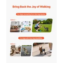 VEVOR Dog Wheelchair for Back Legs, Adjustable 2 Wheels Pet Wheelchair, Lightweight  Dog Cart with Shock-Absorbing Wheels, Mobility Support Wheel Chair for Disabled Injured Dogs up to 22lbs , X-Small