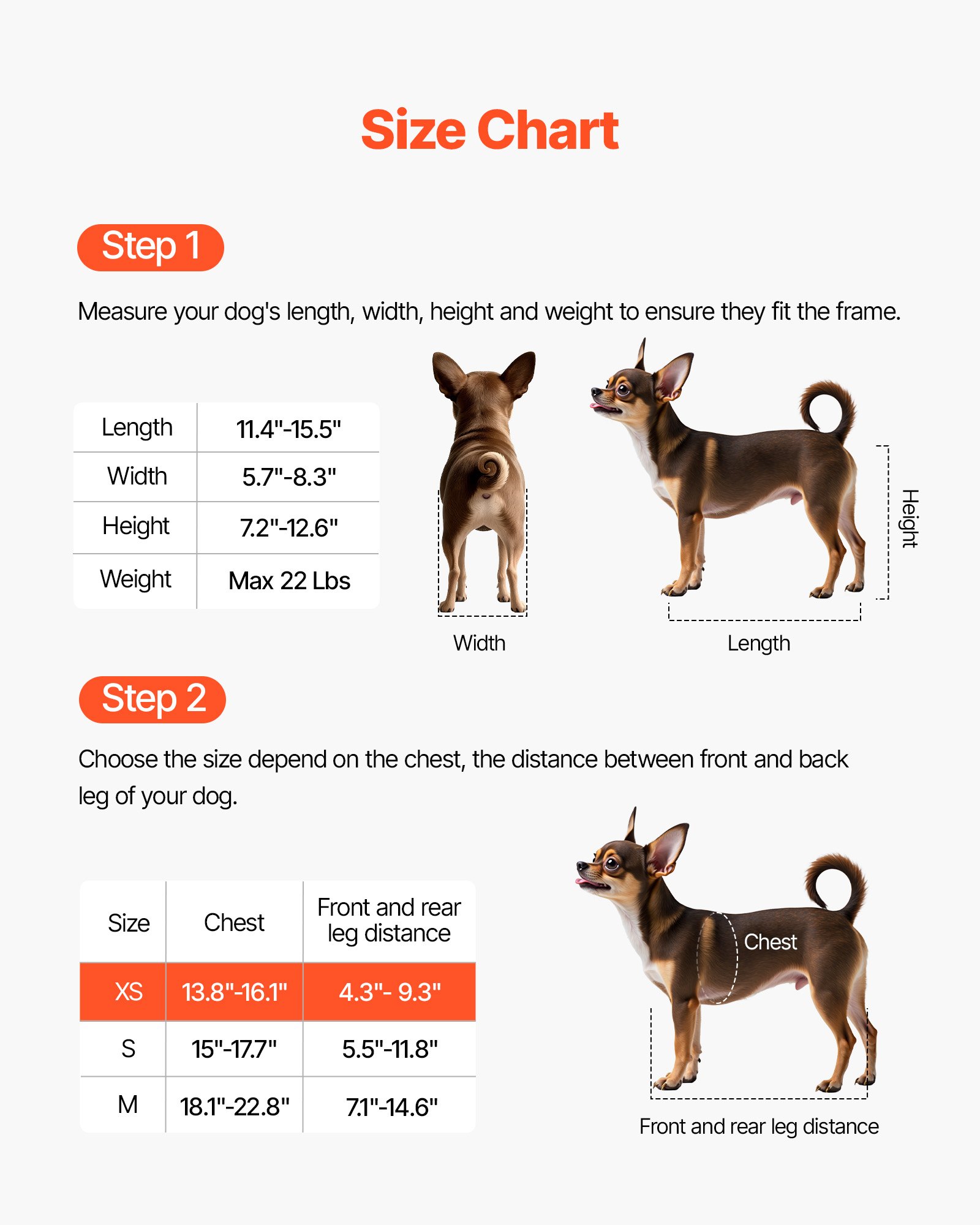 VEVOR Dog Wheelchair for Back Legs, Adjustable 2 Wheels Pet Wheelchair, Lightweight  Dog Cart with Shock-Absorbing Wheels, Mobility Support Wheel Chair for Disabled Injured Dogs up to 10kg , X-Small