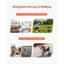 VEVOR Dog Wheelchair for Back Legs, Adjustable 2 Wheels Pet Wheelchair, Lightweight  Dog Cart with Shock-Absorbing Wheels, Mobility Support Wheel Chair for Disabled Injured Dogs up to 22lbs, Small