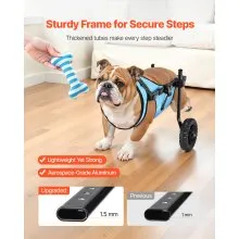 VEVOR Dog Wheelchair for Back Legs, Adjustable 2 Wheels Pet Wheelchair, Lightweight  Dog Cart with Shock-Absorbing Wheels, Mobility Support Wheel Chair for Disabled Injured Dogs up to 33lbs, Medium