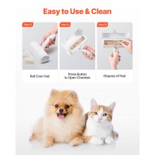 Pet Hair Remover Roller Reusable Dual-sided Lint Roller for Furniture Carpet