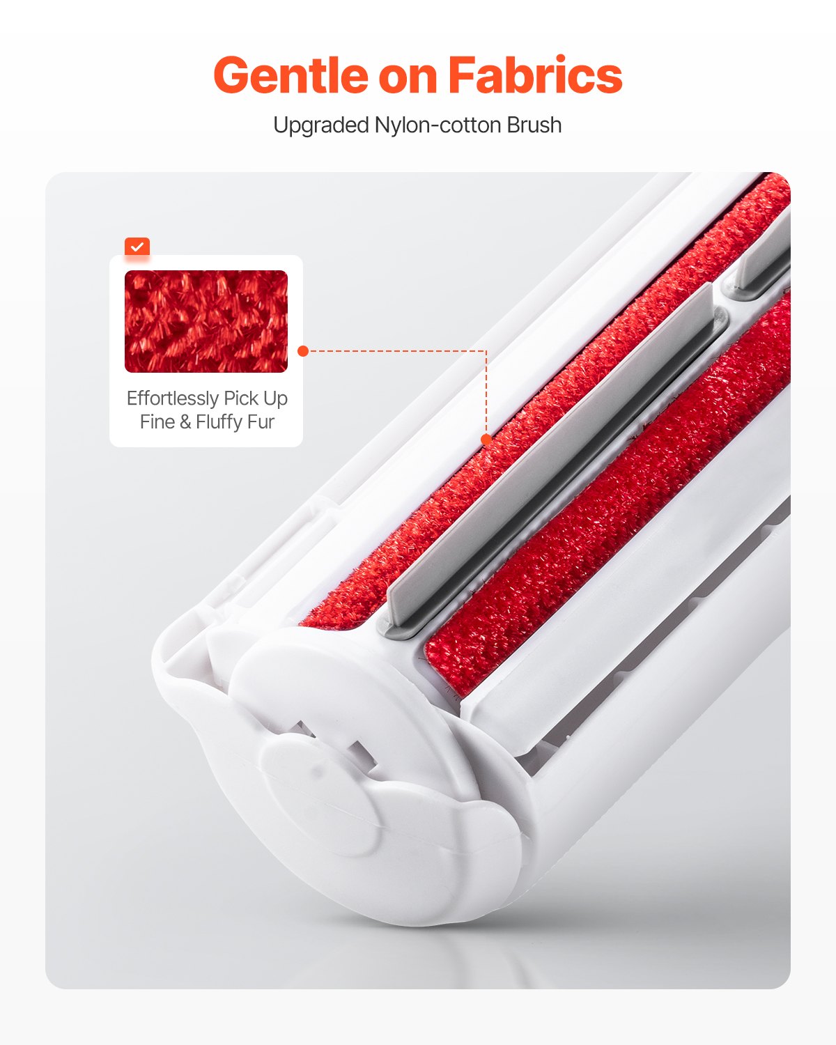 VEVOR Pet Hair Remover Roller, Reusable Dual-sided Lint Roller Tool, Dog and Cat Efficient Hair Cleaning Remover, for Home, Furniture, Car, Couch, Carpet, Seat, Bedding, Floor, Sofa, White