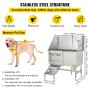 VEVOR 50inch Dog Grooming Tub Baths Dog Grooming Bath Stainless Steel Dog Baths for Large Dogs with Steps Faucet  Dog Washing Station Left Door