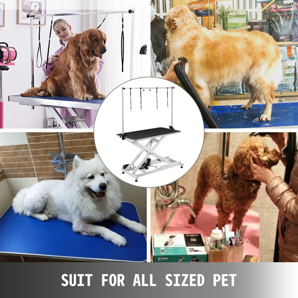 Electric Lifting Pet Dog Grooming Table Black Drying Shower Height Adjustable