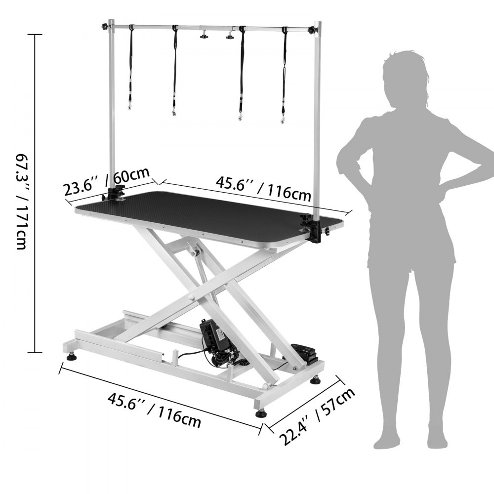 Electric Lifting Pet Dog Grooming Table Black Drying Shower Height Adjustable
