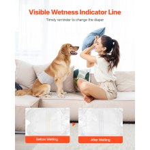 VEVOR Disposable Male Dog Diapers Super Absorbent Male Dog Wraps M 144 Count