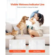 VEVOR Disposable Male Dog Diapers Super Absorbent Male Dog Wraps M Size 96 Count