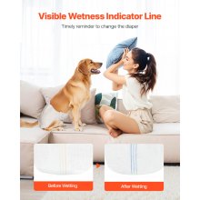 Pañales desechables VEVOR para perros, súper absorbentes, talla M, 144 unidades