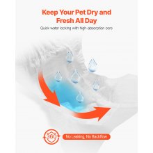 Pañales desechables para perros VEVOR, súper absorbentes, talla XS, 144 unidades