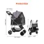 VEVOR Pet Stroller, 35 lbs Weight Capacity, Foldable Dog Stroller Cart, 4 Wheels Cats Pram with Detachable Carrier & Mesh Windows, Portable Animal Carrier with Brake for Small to Medium Pets