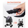 VEVOR Pet Stroller, 35 lbs Weight Capacity, Foldable Dog Stroller Cart, 4 Wheels Cats Pram with Detachable Carrier & Mesh Windows, Portable Animal Carrier with Brake for Small to Medium Pets