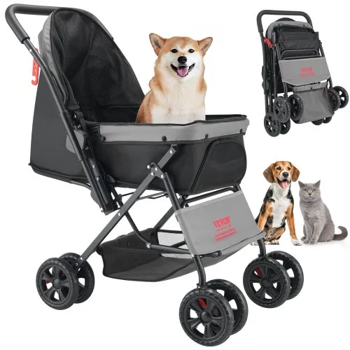 VEVOR Pet Stroller, 44 lbs Weight Capacity, Foldable Dog Stroller