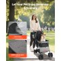VEVOR Pet Stroller Foldable 4 Wheels Dog Stroller Reversible Handle up to 44lbs